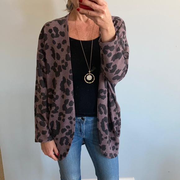 Leopard Print Open Cardigan - Picture 3 of 9